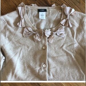 J. Crew Cashmere Blend Bow Cardigan